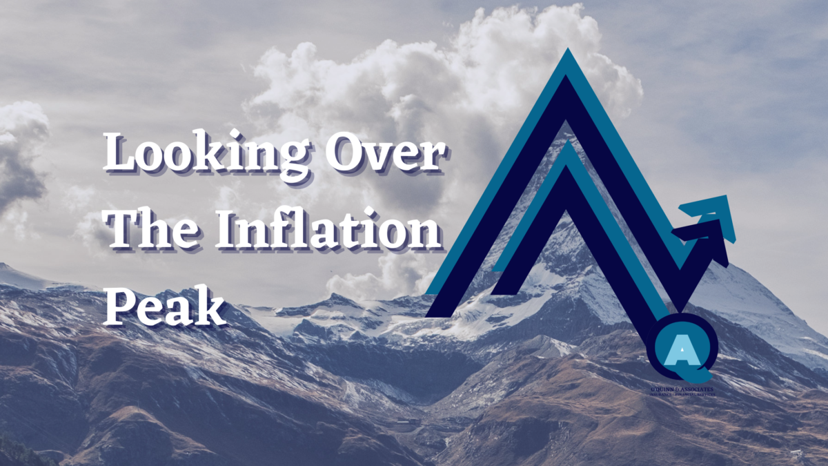 Mountain range with graphics over the top simulating a graph's peak